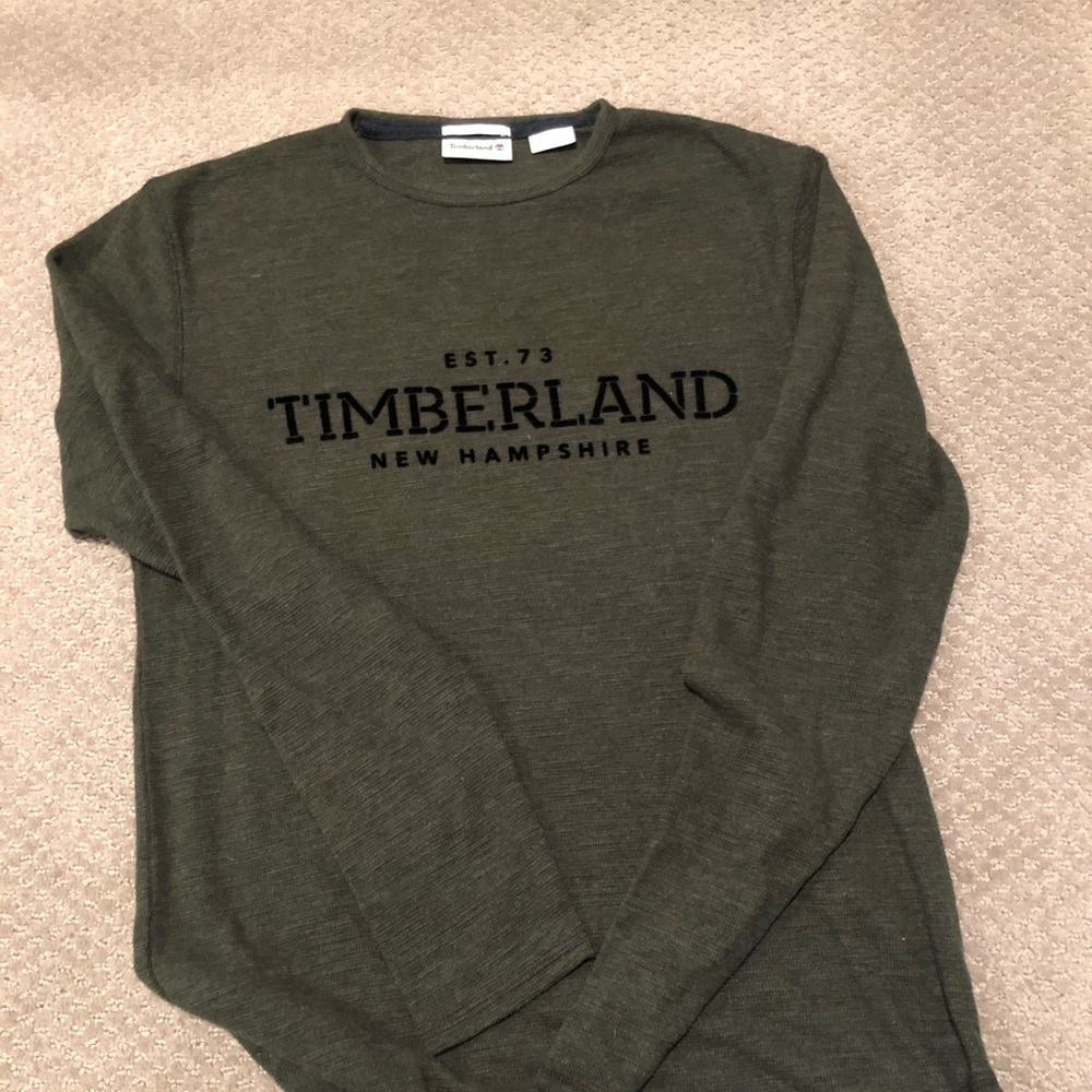 Timberlands mens olive green long sleeve thermal
